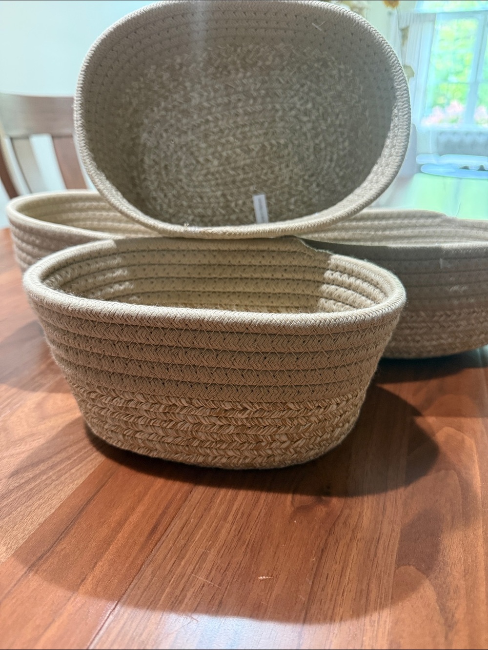 Brightroom Natural Beige Coiled Rope Gift
Baskets Set of 4  NWT